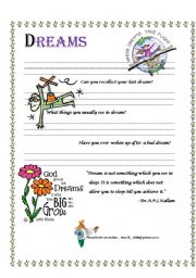 English worksheet: Fly on Dreams