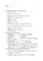 English Worksheet: grammar test