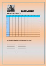 English Worksheet: battleship