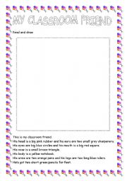 English worksheet: my classroom friend