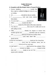 English Worksheet: grammar review