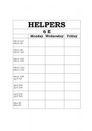 English Worksheet: helpers form