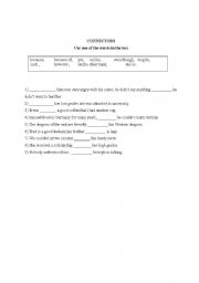 English worksheet: Connectors