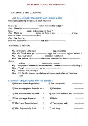 English worksheet: COMPLETE THE DIALOGUE