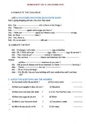English Worksheet: COMPLETE THE DIALOGUE