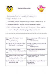 English Worksheet: Tips for Telling a Joke