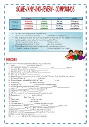 English Worksheet: SOME-, ANY-, NO-, EVERY- COMPOUNDS