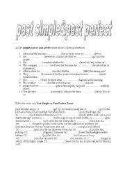 English worksheet: past simple - past perfect