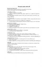 English Worksheet: phrasal verbs with off