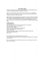 English Worksheet: The WHY Game