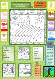 English Worksheet: Spring colors!