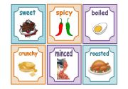 English Worksheet: Adjectives to Describe Food (1/3) - Flashcards