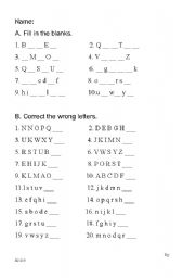 English Worksheet: Alphabet order