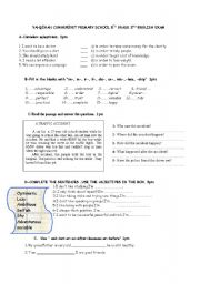 English Worksheet: 8th grade 2nd exam for myenglish