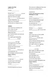 English Worksheet: Candle in the Wind Listening/Comprehension