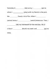English Worksheet: Past tense simple