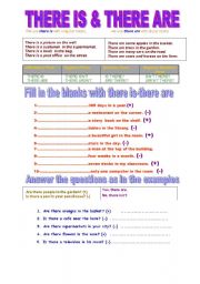 English Worksheet: there is-there are