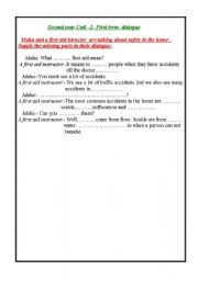 English Worksheet: first aid dialogue