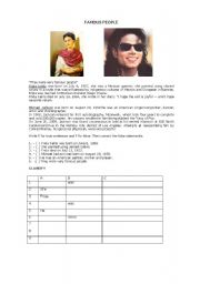 English worksheet: famous people 