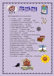 English Worksheet: Prepositions AT IN ON