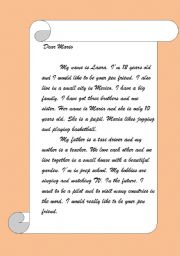 English Worksheet:  a letter