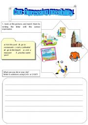 English worksheet: can for possibilities