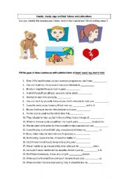 English Worksheet: Expressions with parts of the body