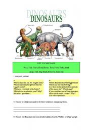 English Worksheet: DINOSAURS