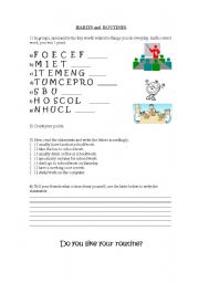 English worksheet: Habits and Routines 