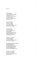 English Worksheet: lyrics