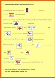 English Worksheet: Fill in the blanks
