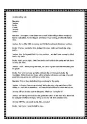 English worksheet: An interesting tale