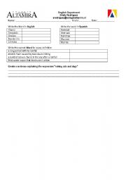 English Worksheet: Weather vocabulary test