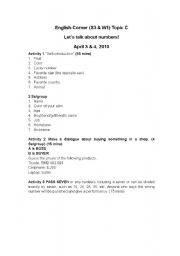 English Worksheet: English Corner