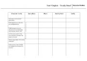 English worksheet: Deadly Unna character chart