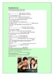 English Worksheet: Way Back Into Love