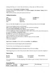 English Worksheet: Useful Linking words