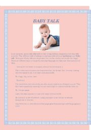 English Worksheet: baby talk
