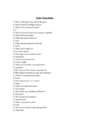 English Worksheet: Quiz questions
