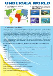 English Worksheet: UNDERSEA WORLD