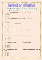 English Worksheet: Gerund or Infinitive