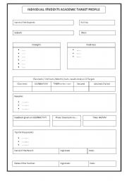 English worksheet: Students Academic Target Profile