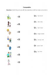 English Worksheet: comparative adjectives matching worksheet