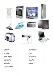 English worksheet: household appliances