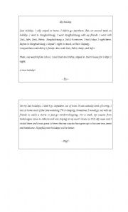 English worksheet: recount text