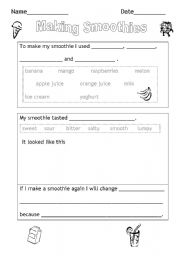 English worksheet: MAKING SMOOTHISS