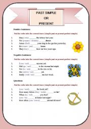 English Worksheet: past simple or present perfect?
