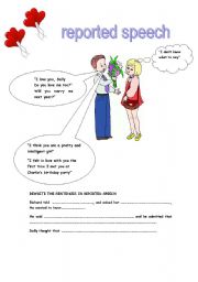 English worksheet: REPORTED SPEECH