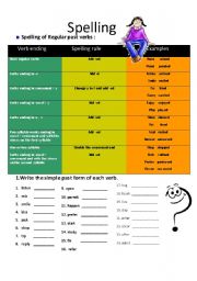 English Worksheet: spelling ed