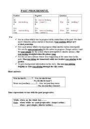 English Worksheet: Past Progressive